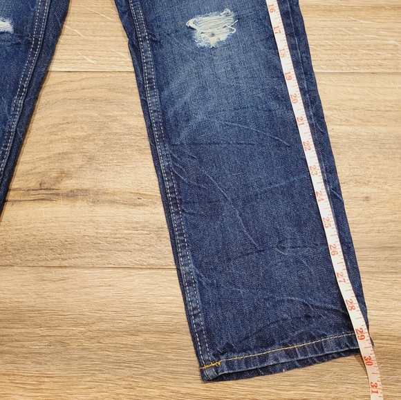 Levi's Distressed 502 Regular Taper Denim Jeans Unisex Kids 7 - Picture 9 of 10